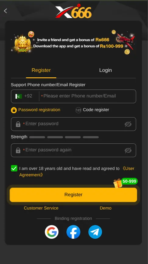 X66 Account Registration